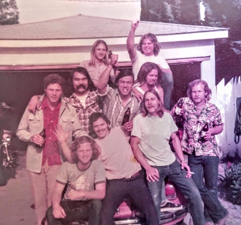 John and Dave Alona mid 70s with friends
