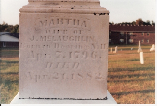 Martha Newman gravestone