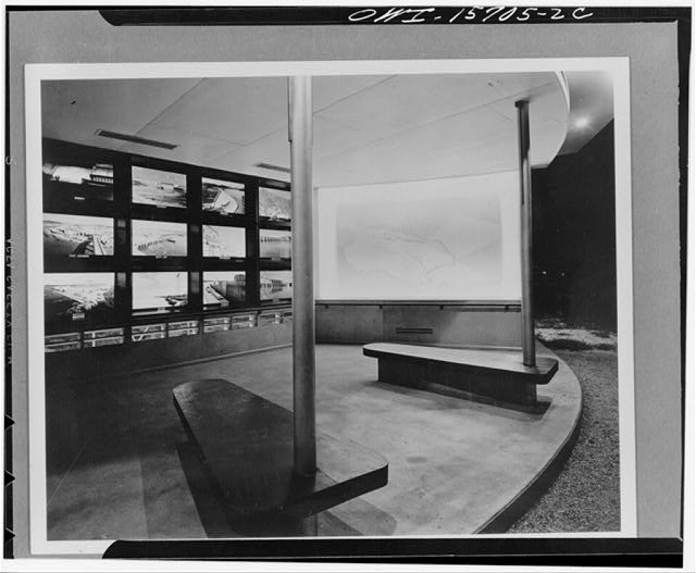 Visitors' overlook building at Kentucky Dam. This...