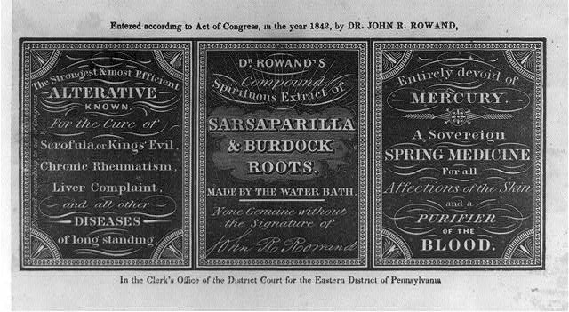 Dr. Rowand's compound spirituous extract of Sarsaparilla...