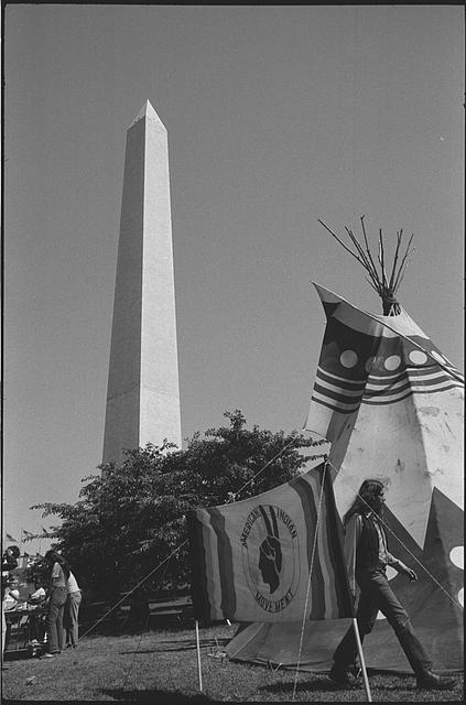 Tipi with sign, 1978