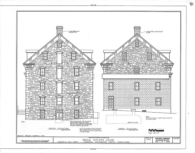 HABS PA,48-NAZ,7- (sheet 3 of 4) - Single Sister's House,...