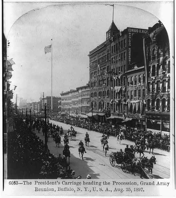 The President's carriage heading the procession, Grand...