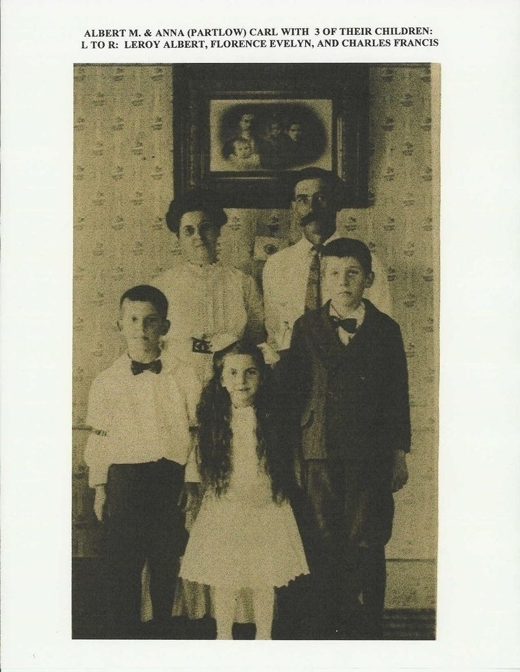 Albert M.Carl, Anna Emeline Partlow & Family