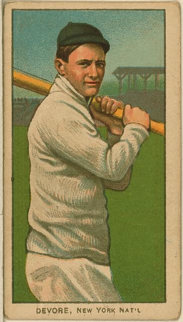 [Josh Devore, New York Giants, baseball card portrait]