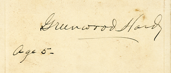 "Greenwood Hardy" inscription