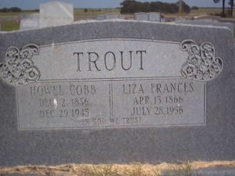 Howell Cobb Trout Headstone
