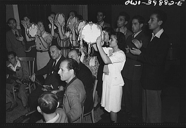 Palermo, Sicily. Some of the artists and guests at the...