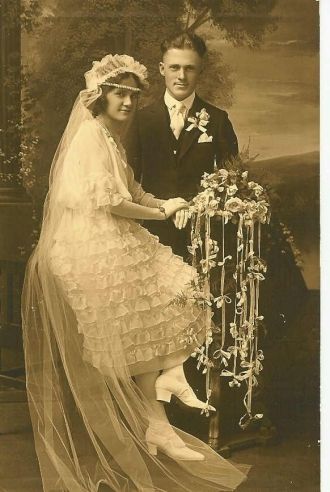 Erma G. (Horvath)and John Edwin Carr's Wedding Day