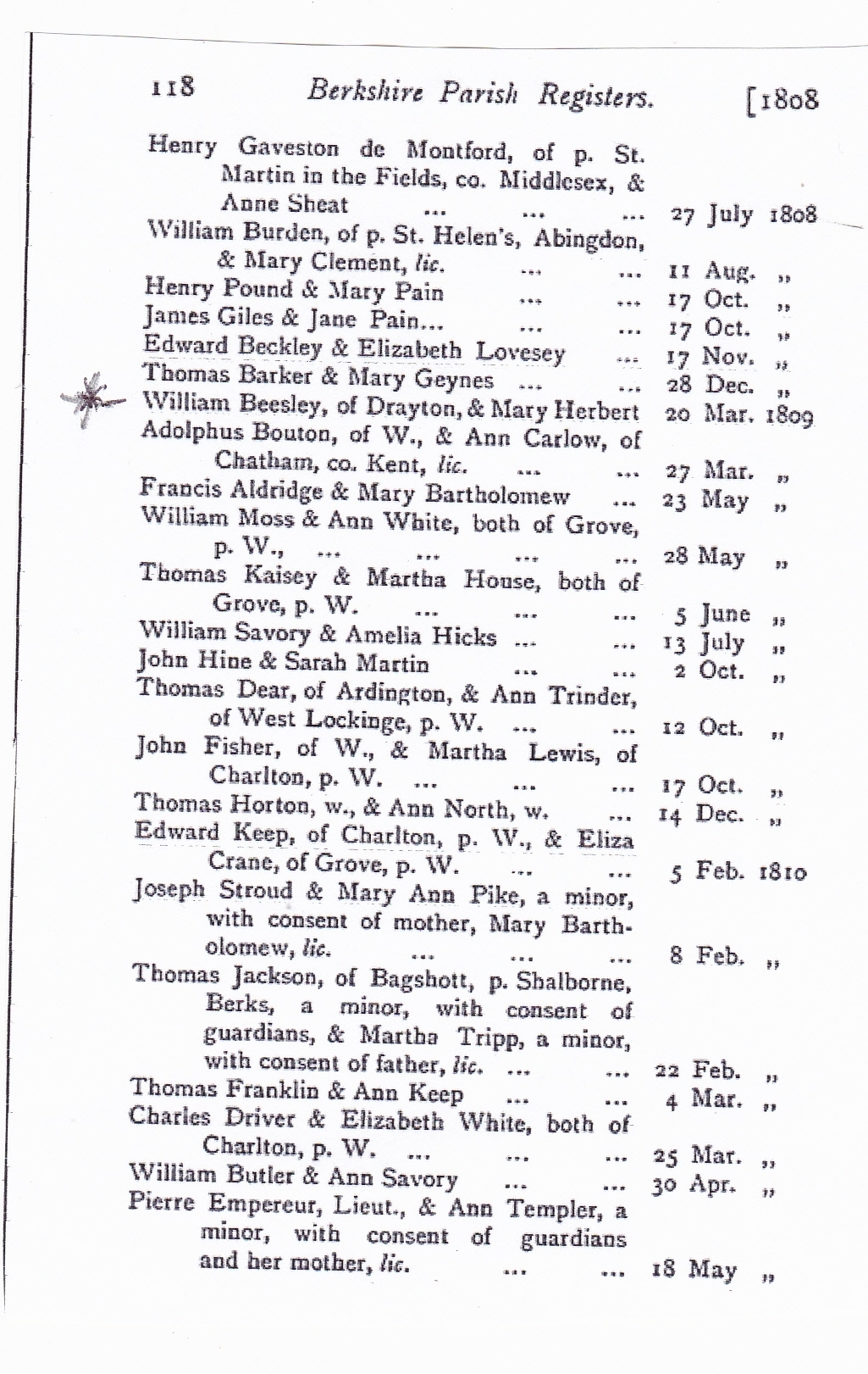 William Beesley Parish Registry