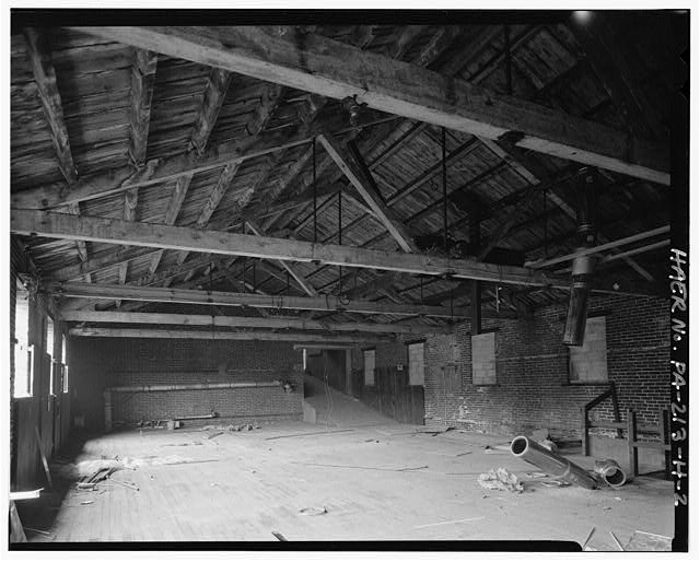 Building H interior, third floor, looking north showing...