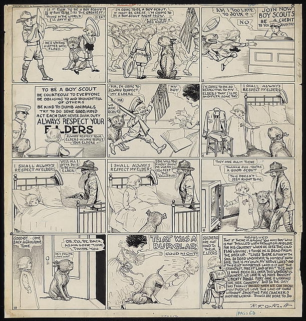 [Buster Brown]. Is it fun to be a Boy Scout? Is it fun to...