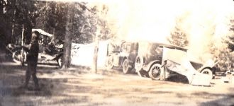 Camping with antique cars