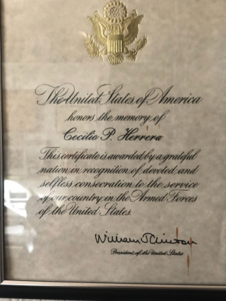President Clinton Honors Cecilio P. Herrera, US Army
