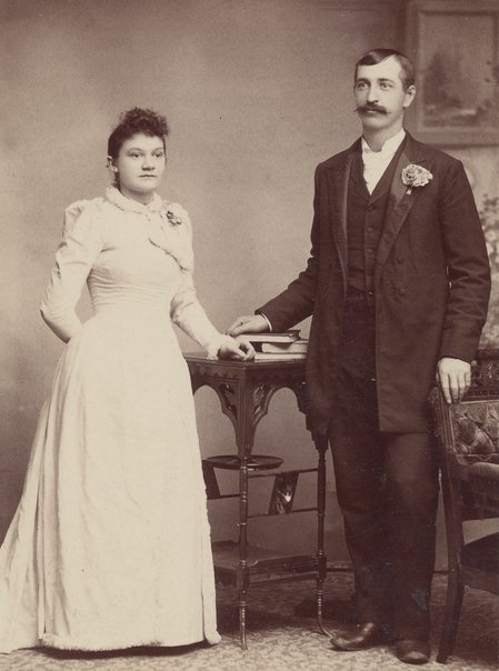 Frank & Ida (Hildebrandt) Haraden, marriage portrait