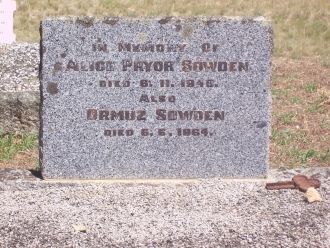 Alice and Ormuz Sowden gravesite