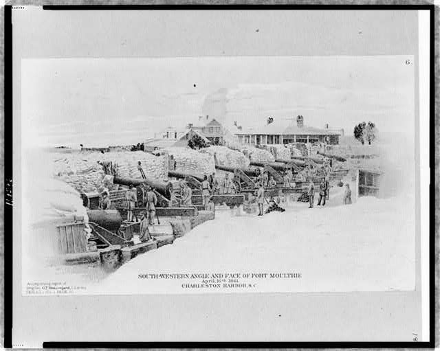 South-Western angle and face of Fort Moultrie, Charleston...