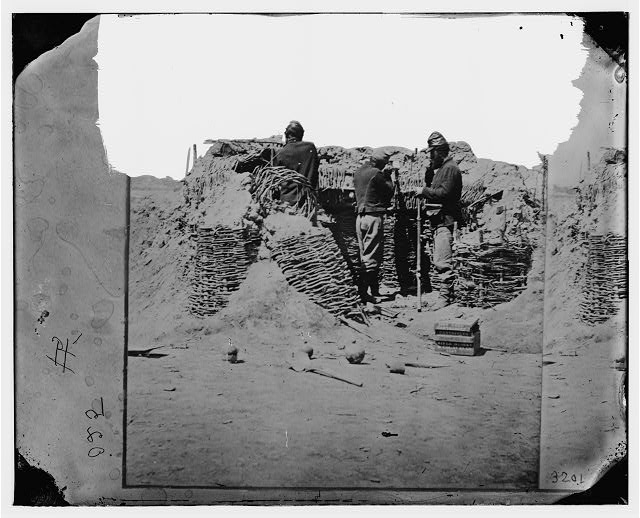 Petersburg, Virginia. Federal picket line in front of...