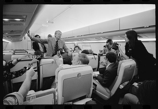 [Jimmy Carter holding an informal press conference aboard...
