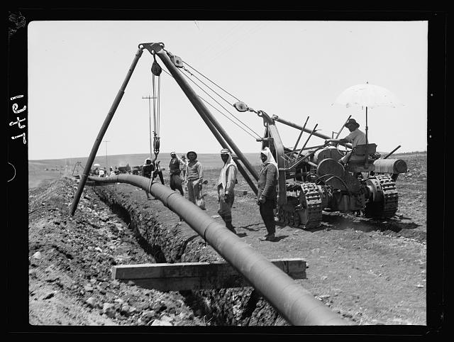 I.P.C. [i.e., Iraq Petroleum Company]. Dropping of pipe...