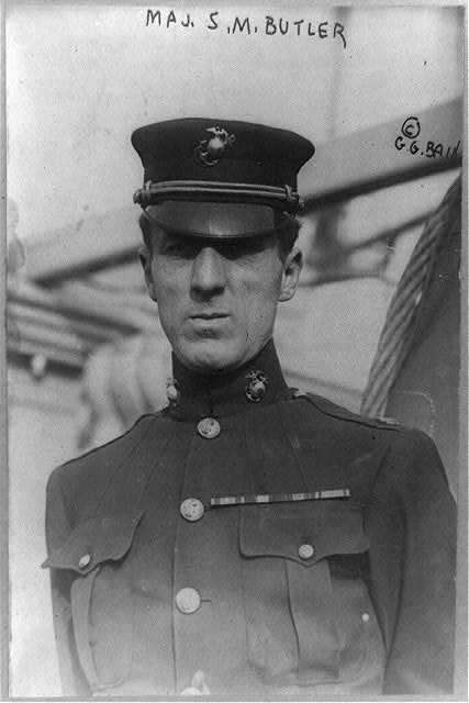 [Major Smedley D. Butler, half-length portrait, standing,...