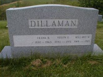 Frank Burton Dillaman,Helen Elizabeth Wasson & Willard Wasson Dillaman gravestone
