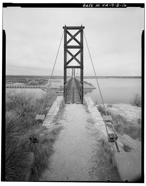 16. AVALON DAM - SUSPENSION BRIDGE. VIEW TO...