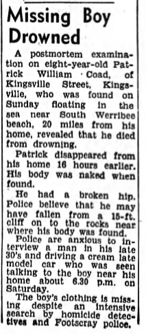 Missing Boy Drowned