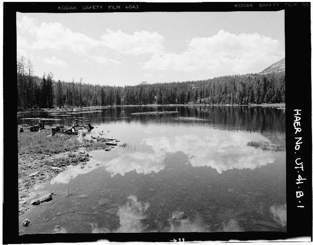 1. OVERALL VIEW OF CRYSTAL LAKE DAM, LOOKING WEST - High...