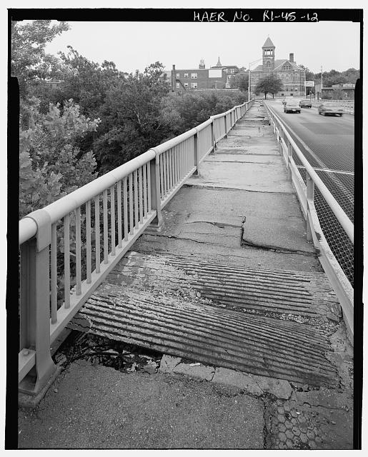 12. Sidewalk and railing detail, view east - Court Street...