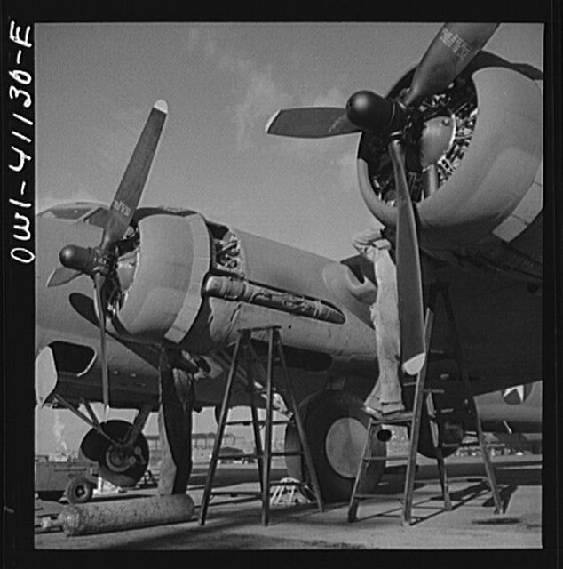 Boeing aircraft plant, Seattle, Washington. Production of...