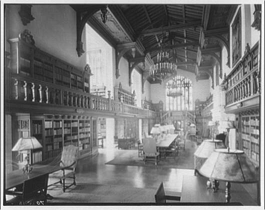 Folger Library interiors. Folger Library from east end I
