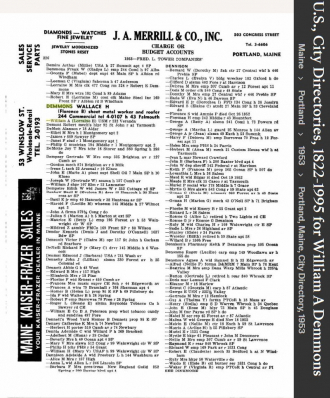 William Austin Henry Demmons II--U.S., City Directories, 1822-1995(1953)
