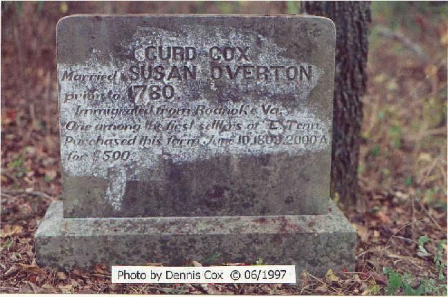 Curd Cox Gravestone - Private Cemetery