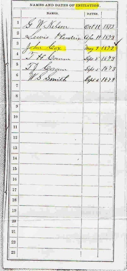 Lodge 366-Initiation & Passings-1872/73