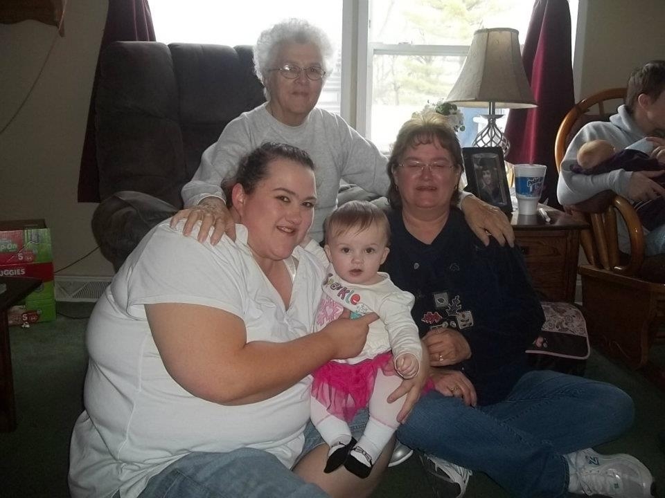 Patricia (Freeman) Crawford with four generations