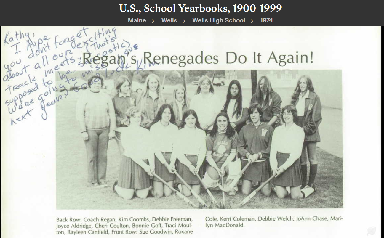 Terri Jean Daly-Regan--U.S., School Yearbooks, 1900-1999(1974)Teacher phys. Ed.-a