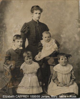 Elizabeth Savage Caffrey & children, 1898