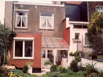 Backyard of Heerbrant's home in Brussels, Belgium