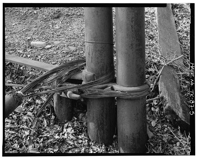 5. DETAIL VIEW OF BARTON CREEK BRIDGE, LOWER TOWER...