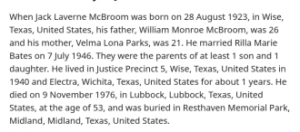 A photo of  Jack Laverne McBroom