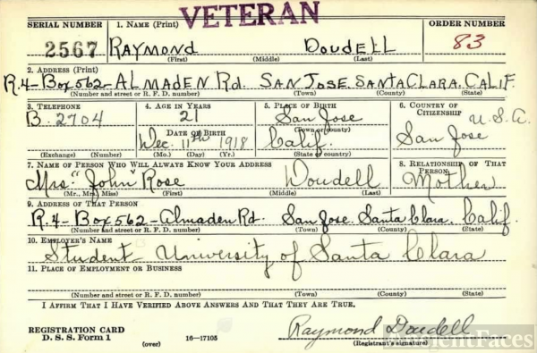 WWII Enlistment of Raymond Doudell