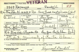 WWII Enlistment of Raymond Doudell