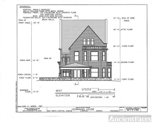 HABS MICH,33-LAN,2- (sheet 6 of 10) - Herrmann House, 520...