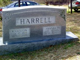 Guston and Amanda Harrell headstone
