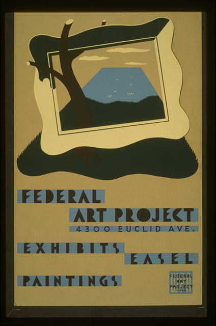 Federal Art Project, 4300 Euclid Ave., exhibits easel...