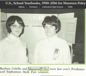 Maureen E Foley-Hester--U.S., School Yearbooks, 1900-2016(1968) Math Club