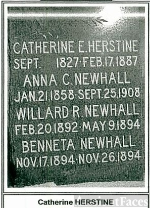 Gravestone of Catherine Herstine & daughter Anna