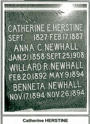 Gravestone of Catherine Herstine & daughter Anna