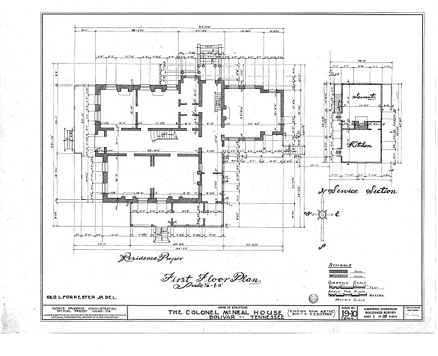 HABS TENN,35-BOL,1- (sheet 1 of 16) - Colonel McNeal...